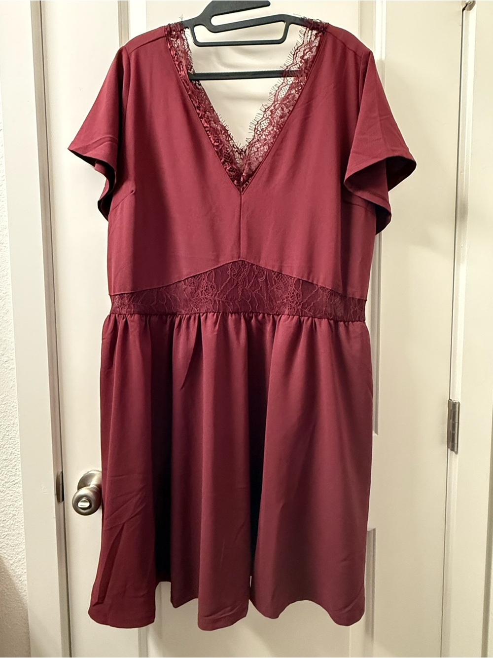 Torrid Nightfall Lace Babydoll Mini Dress Windsor Wine Size 16 - Picture 2 of 5